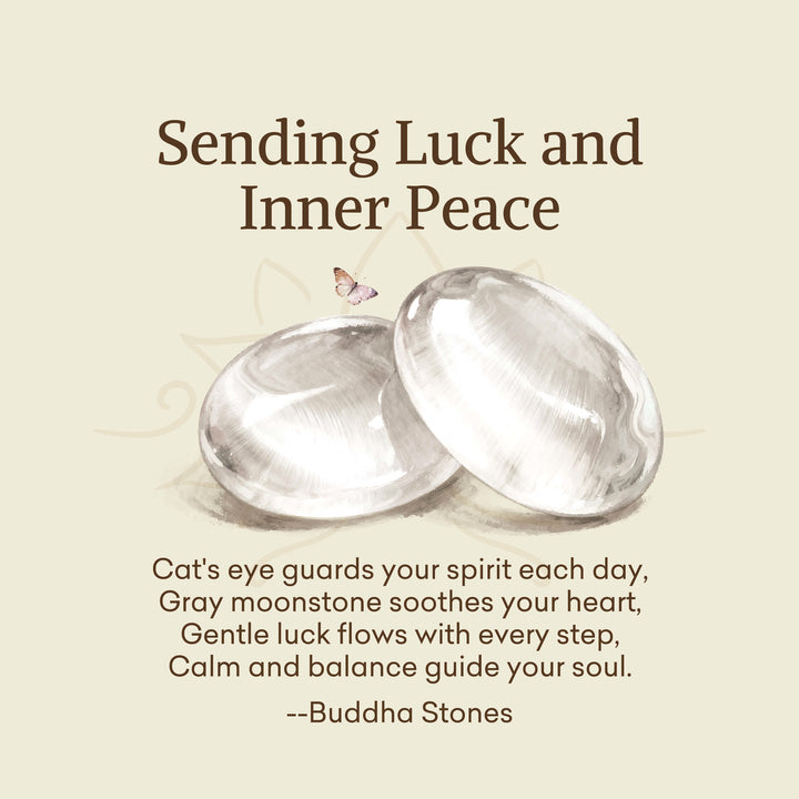 Buddha Stones "Sending Luck and Inner Peace" Cat's Eye Butterfly Bracelet Includes Gift Message Card - image 2