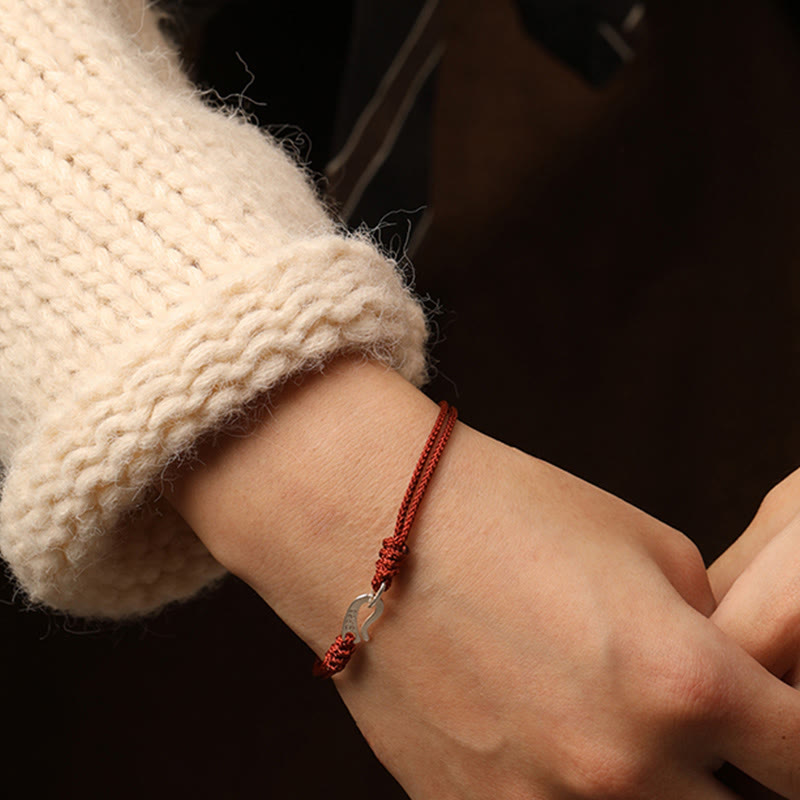 Buddha Stones 925 Sterling Silver Hook Design Red String Strength Colorful Bracelet - image 17