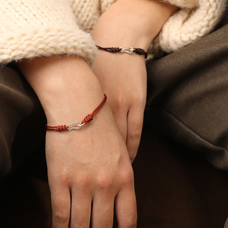 Buddha Stones 925 Sterling Silver Hook Design Red String Strength Colorful Bracelet - image 21