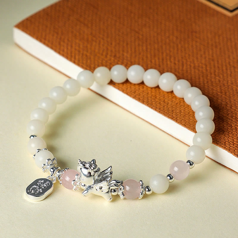 Buddha Stones 999 Sterling Silver Year Of The Horse Natural Black Obsidian Bodhi Seed Strength Bracelet - image 11