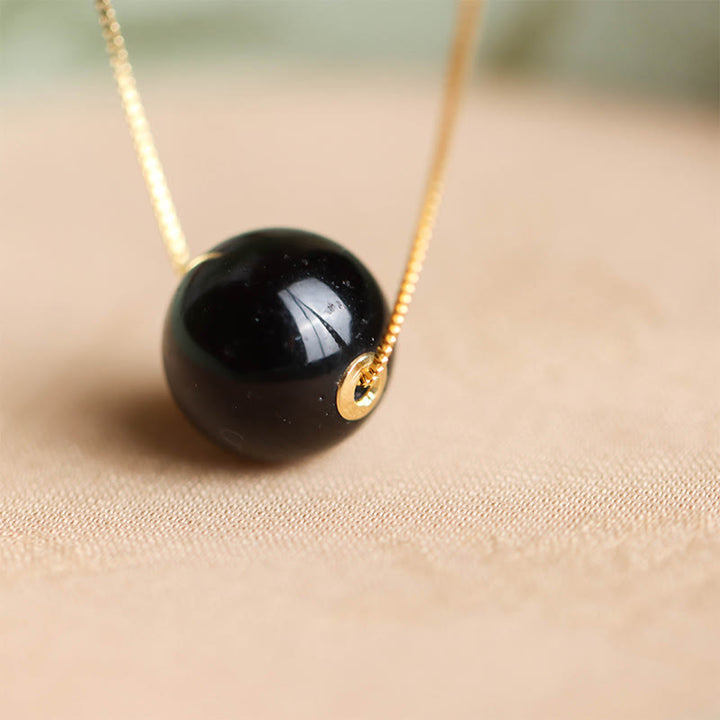 Buddha Stones 925 Sterling Silver Amber Round Bead Confidence Focus Pendant Necklace - image 3