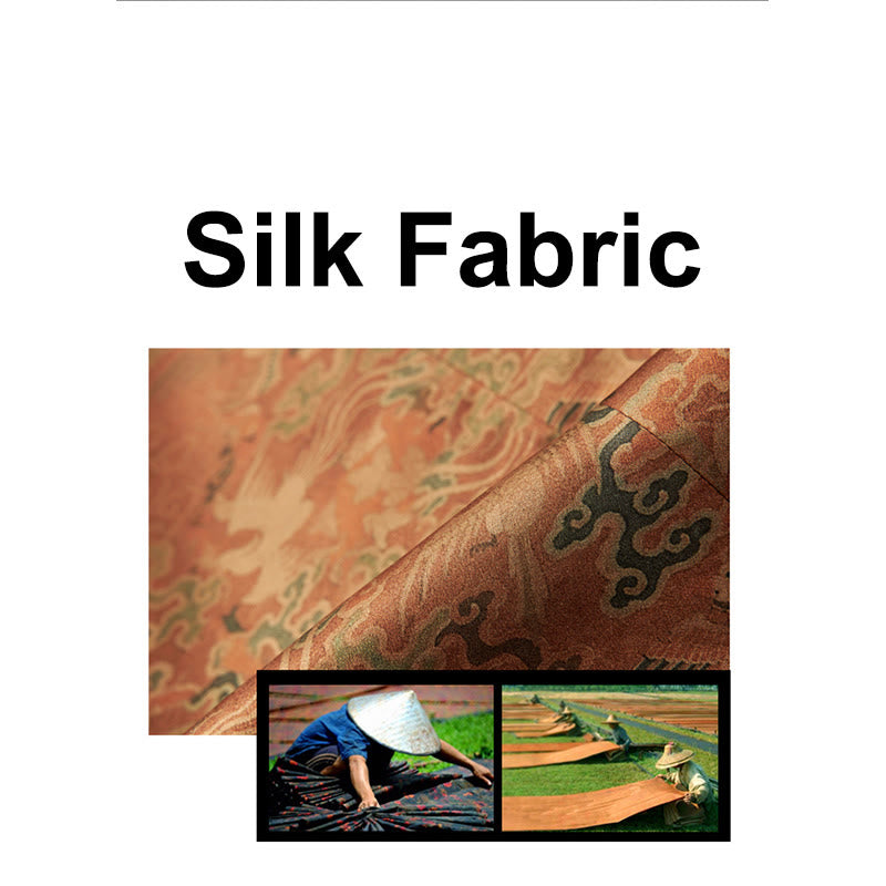 Buddha Stones 100% Mulberry Silk 30 Momme Phoenix Auspicious Clouds Long Sleeve Men's Jacket - image 14