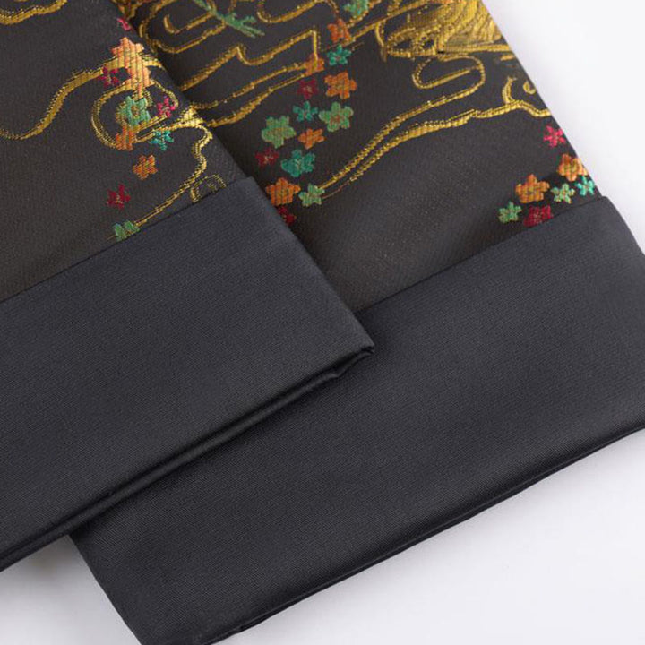 Buddha Stones Colorful Phoenix Auspicious Clouds Frog-Button Long Sleeve Men's Jacket With Pockets - image 8