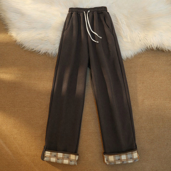 Buddha Stones Women's Patchwork Cotton Corduroy Fleece-Lined Wide Leg Pants With Pockets - image 15