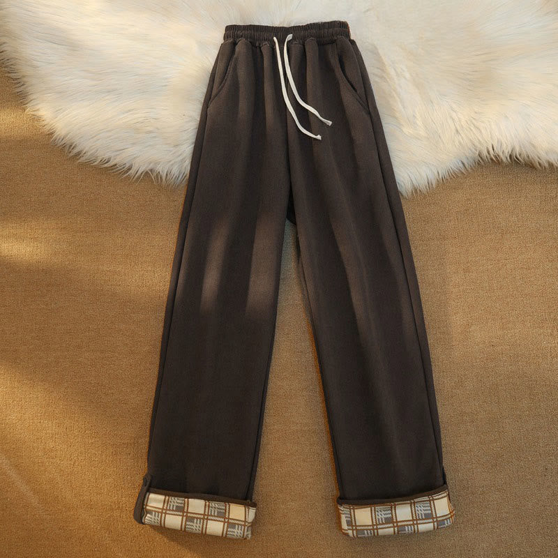 Buddha Stones Women's Patchwork Cotton Corduroy Fleece-Lined Wide Leg Pants With Pockets - image 6