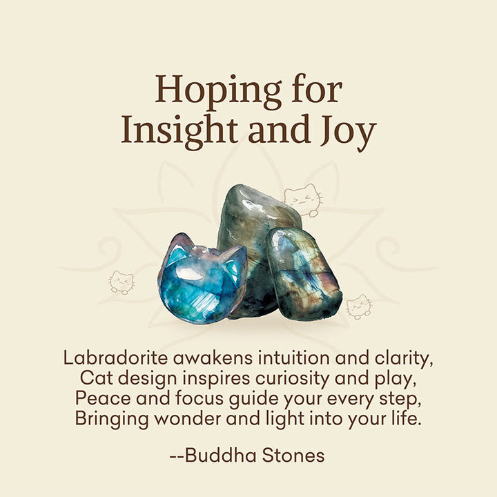Buddha Stones "Hoping for Insight and Joy" Cat Labradorite Necklace Includes Gift Message Card - image 2