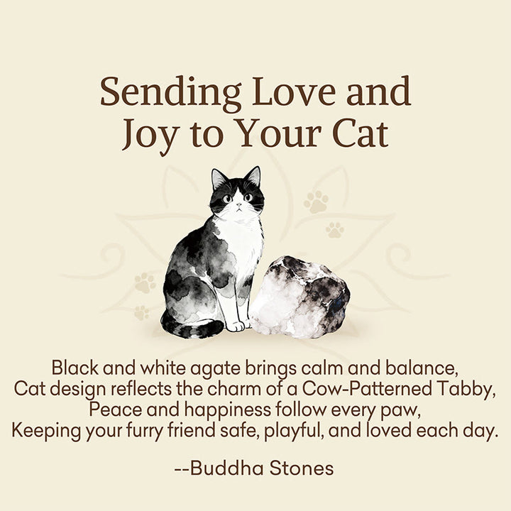 Buddha Stones "Sending Love and Joy to Your Cat" Cat Agate Bracelet Includes Gift Message Card - image 2