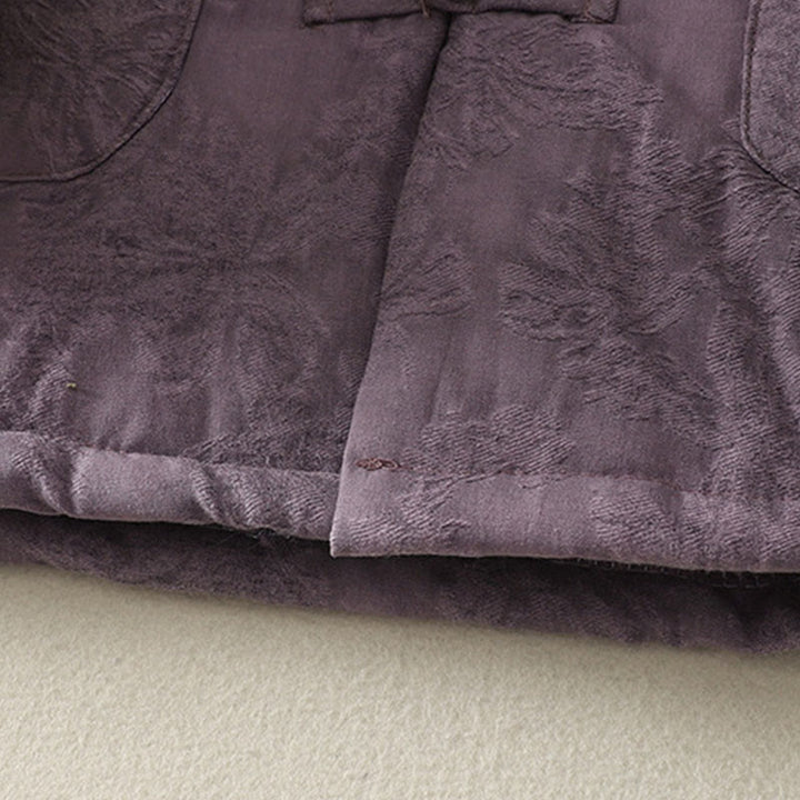 Buddha Stones Women's Solid Color Frog-Button Design Long Sleeve Cotton Jacket With Pockets - image 4