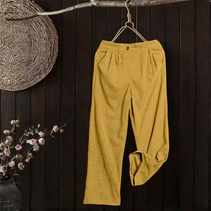 Buddha Stones Casual Corduroy Straight-leg Women's Pants With Pockets - image 23