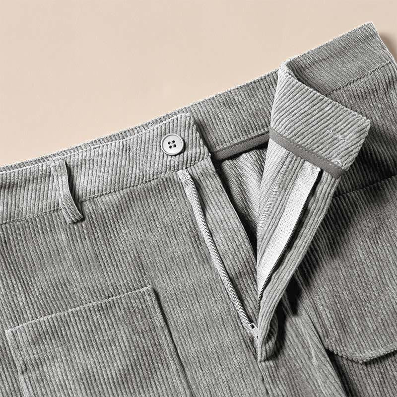 Buddha Stones Plain Corduroy Polyester Women's Buttons Wide Leg Pants With Pockets - image 17