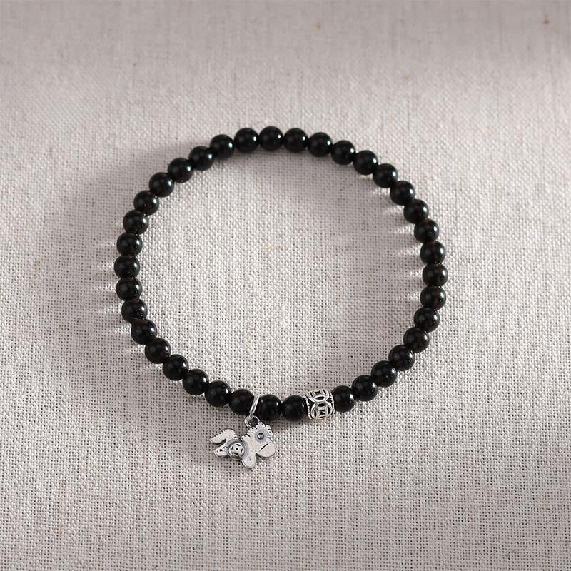 Buddha Stones Year Of The Horse 925 Sterling Silver Natural Black Obsidian Strength Bracelet - image 13