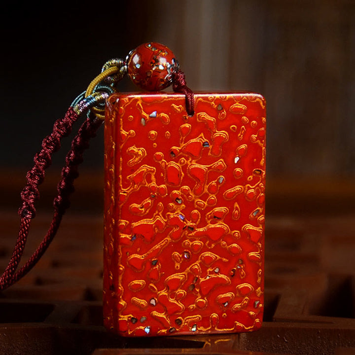 Buddha Stones Handcrafted Lacquer Craft Sandalwood Protection Pendant Necklace - image 9