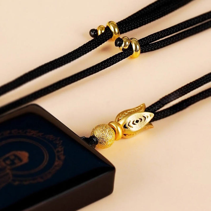 Buddha Stones Chinese Zodiac Natal Buddha Fu Character Lacquer Craft Sandalwood Pendant Necklace - image 25