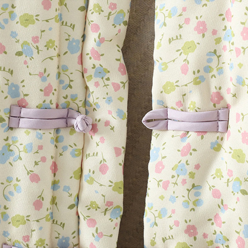 Buddha Stones Button Design Floral Pattern Women's Cotton Long Sleeve Thickened Jacket With Pockets - image 5