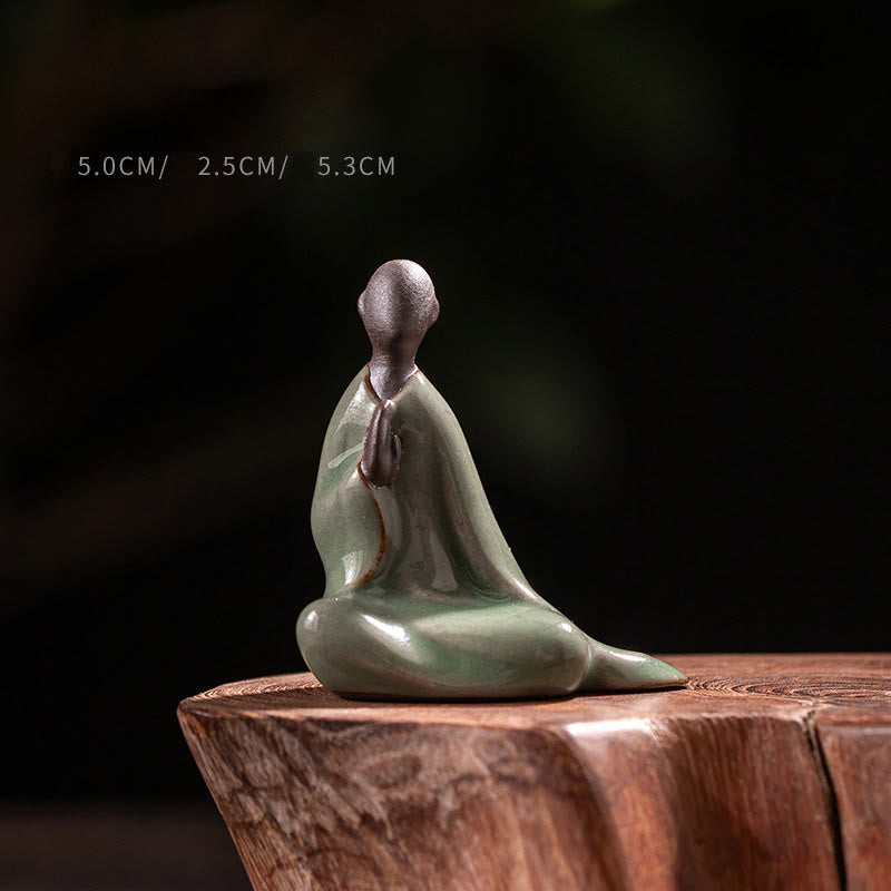 Buddha Stones Small Formless Buddha Prayer Ceramic Statue Zen Home Decoration 5*2.5*5.3cm - Buddha 5*2.5*5.3cm - image 0