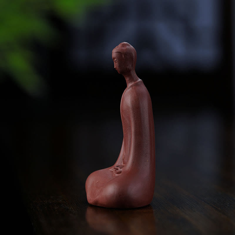 Buddha Stones Formless Buddha Purple Clay Serenity Home Desk Decoration 5.7*9.6 cm - image 4