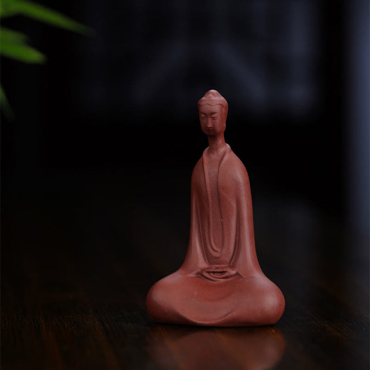Buddha Stones Formless Buddha Purple Clay Serenity Home Desk Decoration 5.7*9.6 cm - image 3