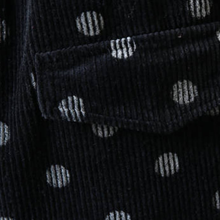 Buddha Stones Women's Fall Commute Printing Dot Pattern Corduroy Harem Pants With Pockets - image 15