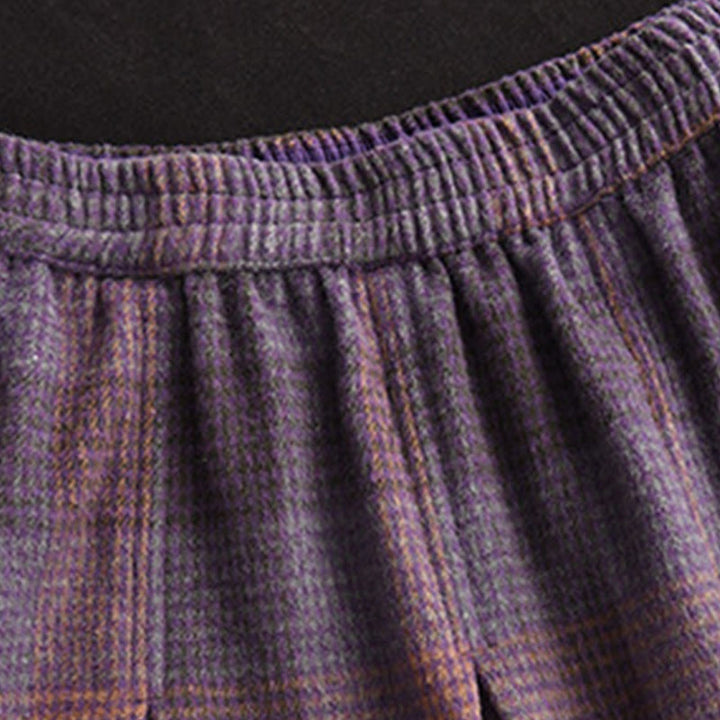 Buddha Stones Women's Winter Plaid Pattern Thermal 7-8 Length Skirt With Pockets - image 6