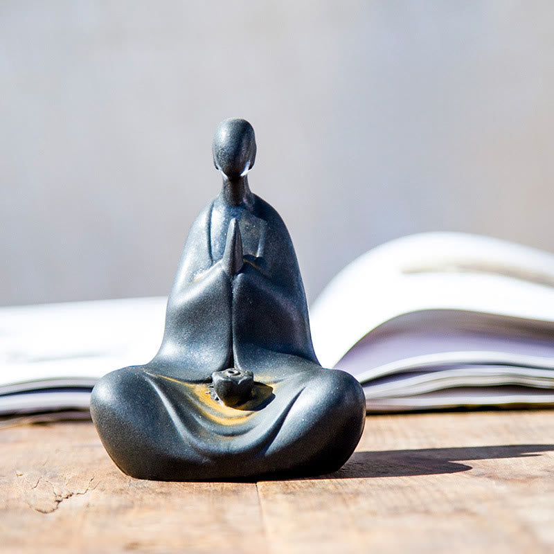 Buddha Stones Handmade Formless Buddha Iron Powder Rust Cast Resin Statue Decoration 11.5*9*6.5 cm - image 1