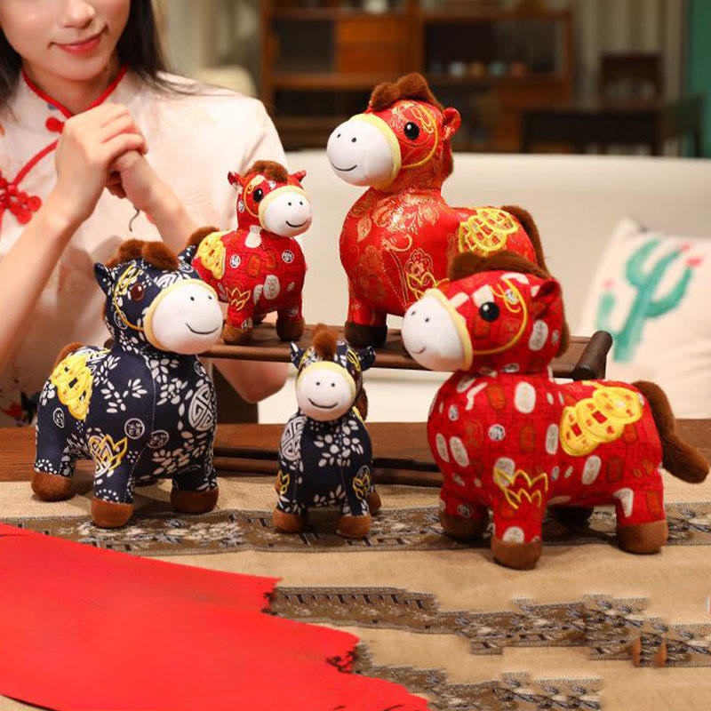 Buddha Stones Year of the Horse Copper Coins Plush Doll Home Decoration - image 20