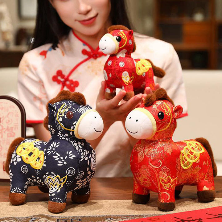 Buddha Stones Year of the Horse Copper Coins Plush Doll Home Decoration - image 13