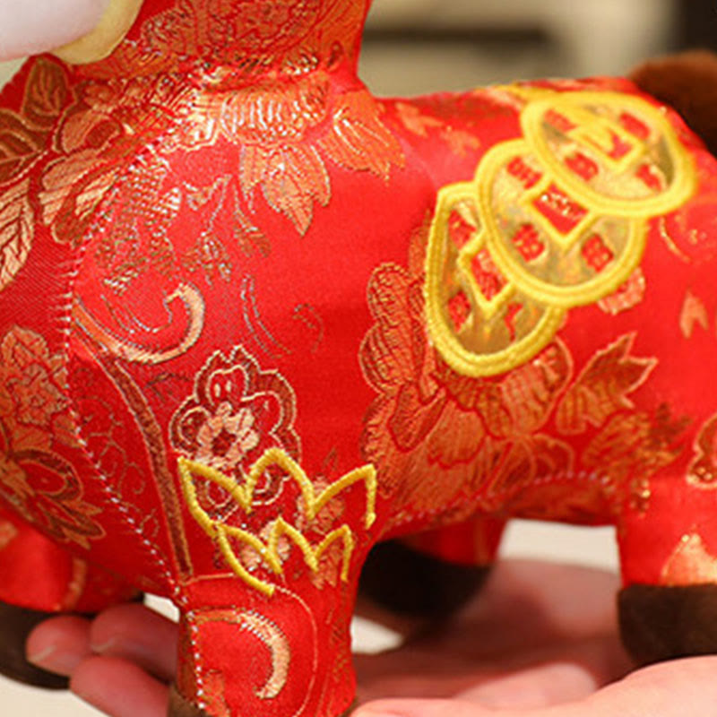 Buddha Stones Year of the Horse Copper Coins Plush Doll Home Decoration - image 10
