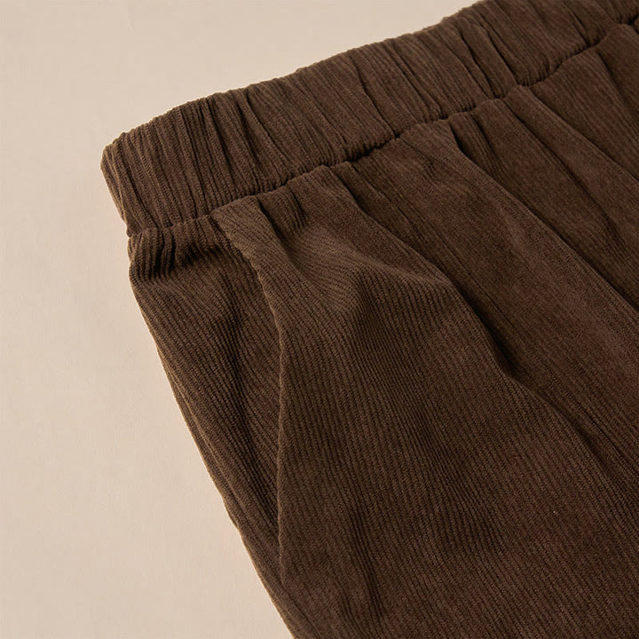 Buddha Stones Women's Commute Pure Color Corduroy Pants With Pockets - image 6