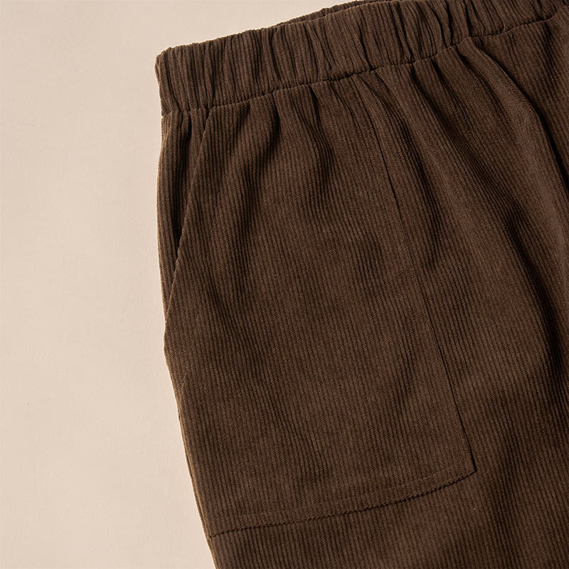 Buddha Stones Women's Commute Pure Color Corduroy Pants With Pockets - image 7