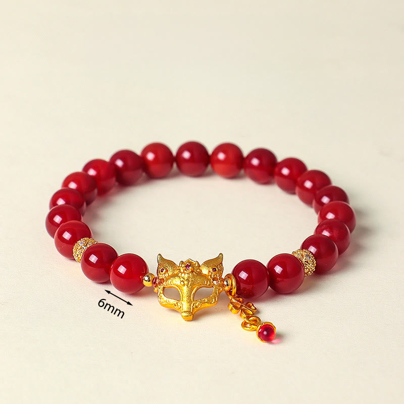Buddha Stones Nine Tailed Fox South Red Agate Success Bracelet - image 4