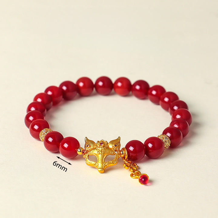 Buddha Stones Nine Tailed Fox South Red Agate Success Bracelet - image 4