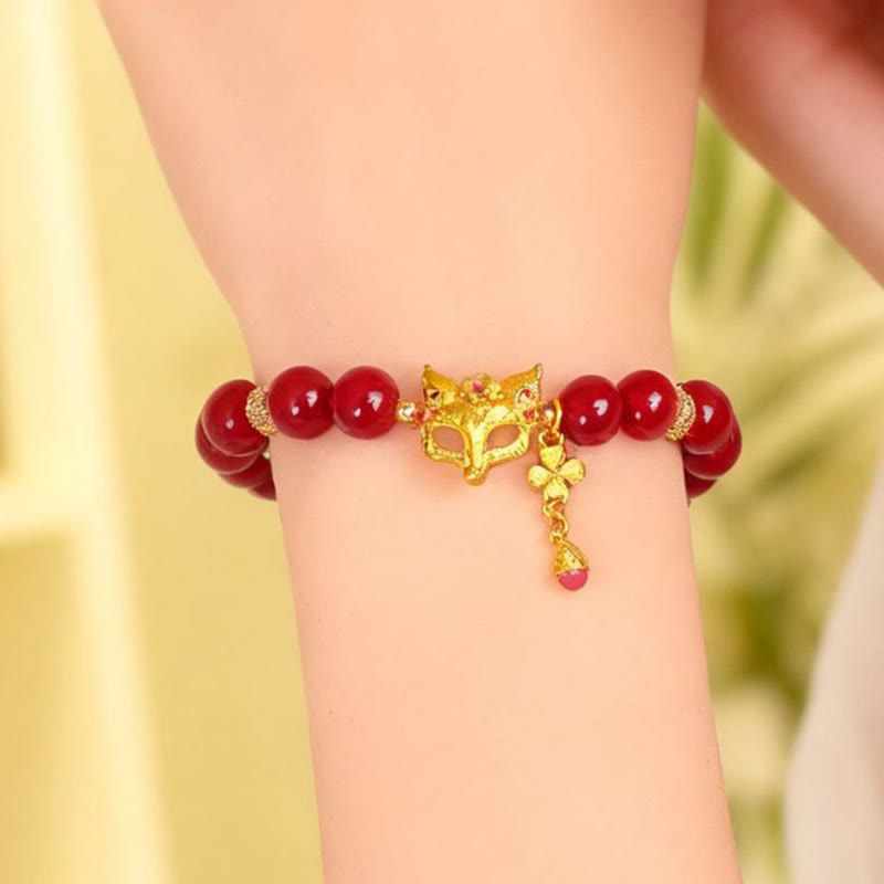 Buddha Stones Nine Tailed Fox South Red Agate Success Bracelet - image 5