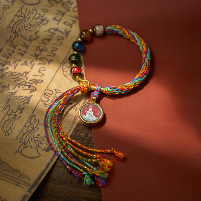 Buddha Stones Thangka Chinese Zodiac Natal Buddha Cinnabar Blessing String Bracelet - image 3