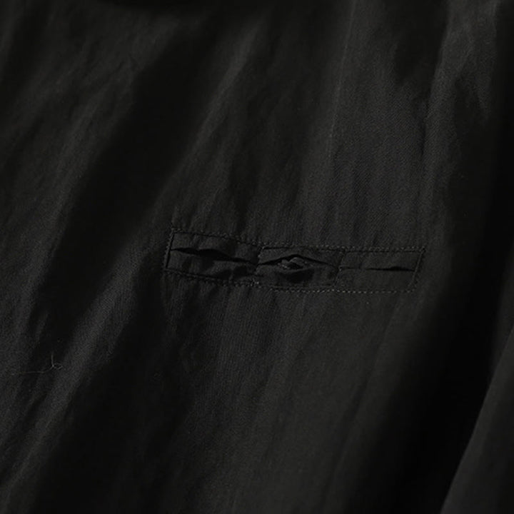 Buddha Stones Fall Stand Collar Chinese Frog-Button Simple Design Long Sleeve Women's Cotton Shirt - image 13