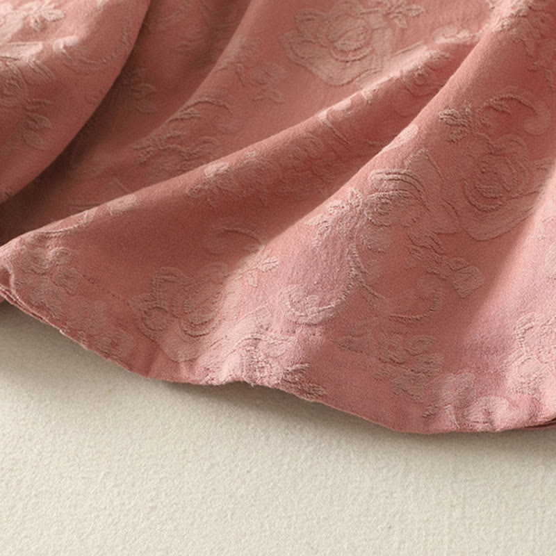 Buddha Stones Spring Plain Jacquard Design Women's Cotton Zen Long Sleeve Shirt - image 18