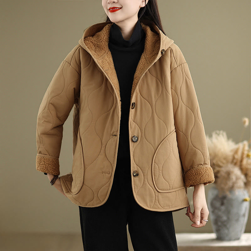 Buddha Stones Women's Plain Long Sleeve Hoodie Design Cotton hermal Fleece-Lined Jacket With Pockets - Goldenrod - US14，UK/AU18，EU46 (2XL) - image 0