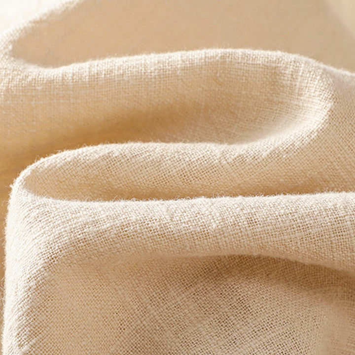 Buddha Stones Color Contrast Design Chinese Frog-Button Long Sleeve Women's Linen Shirt - image 12