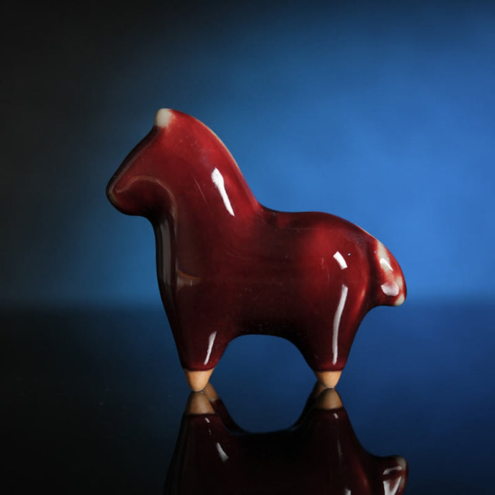Buddha Stones Year Of The Horse Ceramics Energy Home Decoration - Ceramics Horse 9.5*3*8.5cm - image 0