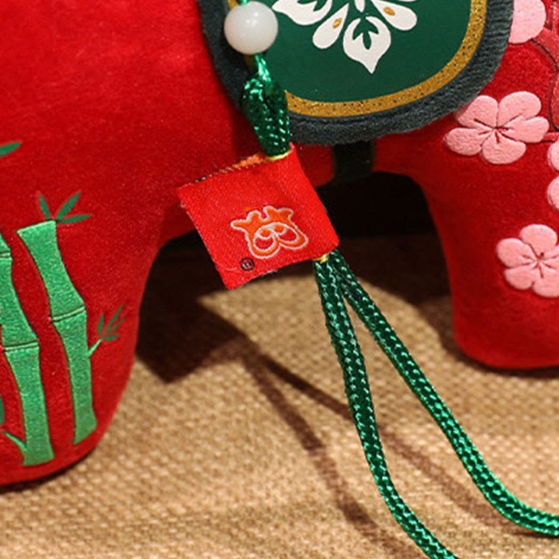 Buddha Stones Year of the Horse Bamboo Dragon Lotus Phoenix Plush Doll Home Decoration - image 4