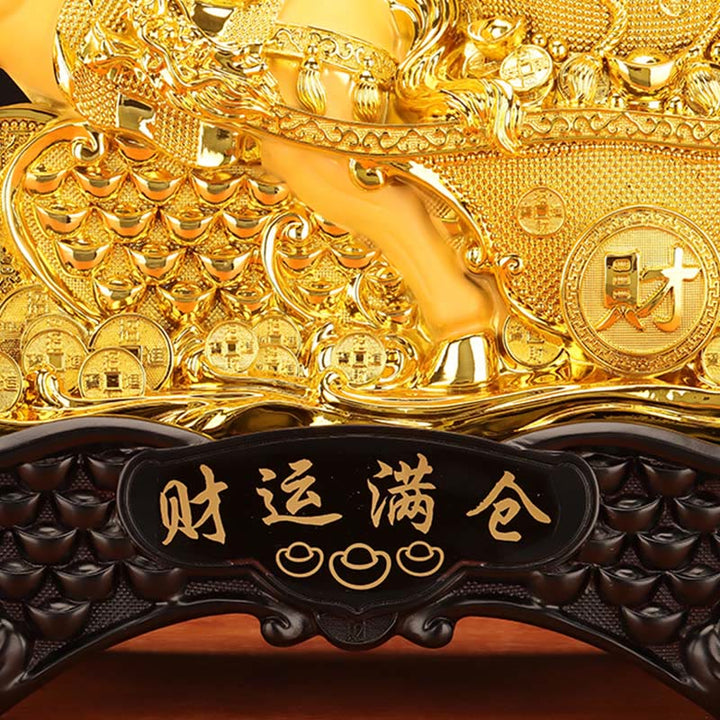 Buddha Stones  "Good Fortune" Year of the Horse Treasure Bowl Ingots Wealth Resin Home Decoration - image 19