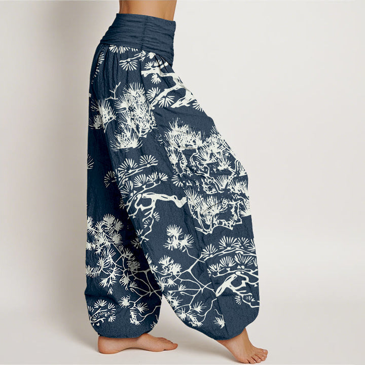 Buddha Stones Pure Cotton Pine Tree Branches Women's Elastic Waist Harem Pants - image 7