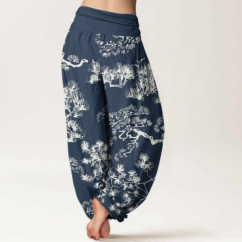 Buddha Stones Pure Cotton Pine Tree Branches Women's Elastic Waist Harem Pants - image 6