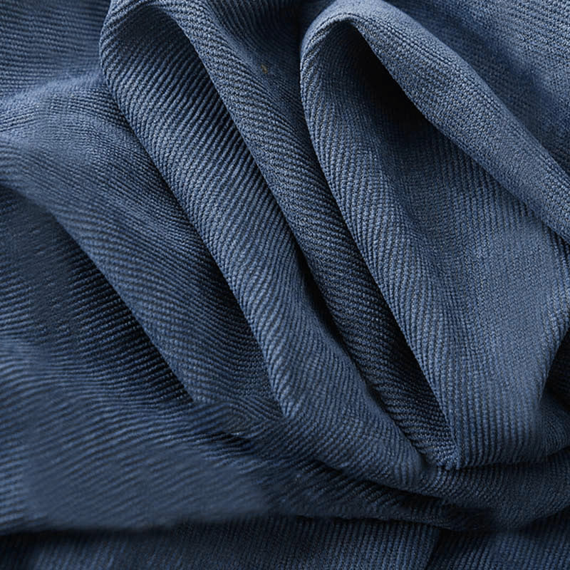 Buddha Stones Fall Plain Buttons Design Long Sleeve Corduroy Midi Dress With Pockets - image 6