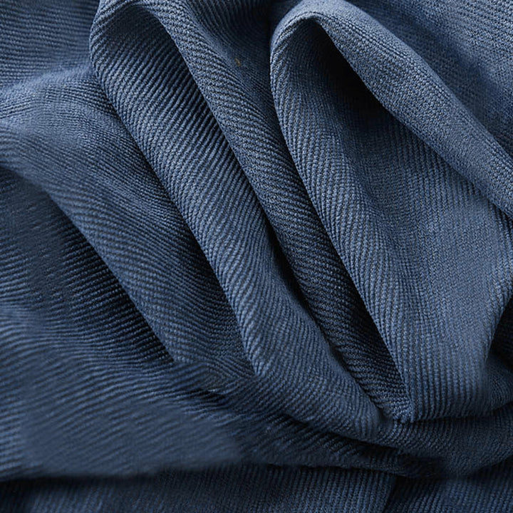 Buddha Stones Fall Plain Buttons Design Long Sleeve Corduroy Midi Dress With Pockets - image 6