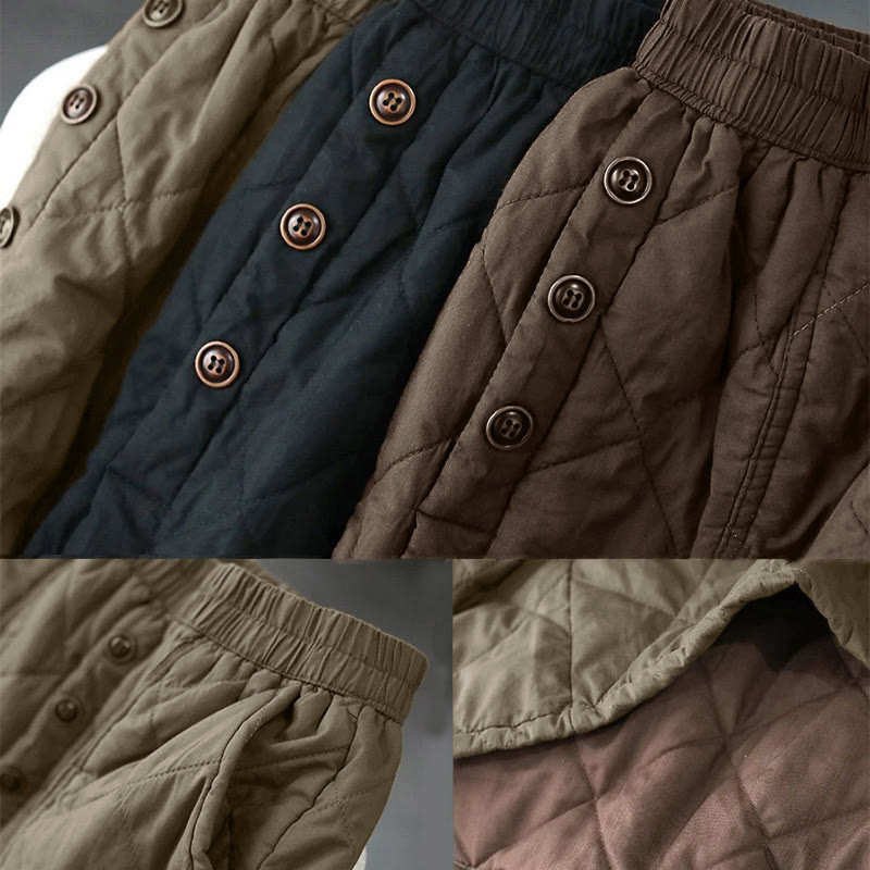 Buddha Stones Women's Plain Cotton Padded Thermal 7-8 Length Skirt With Pockets - image 16