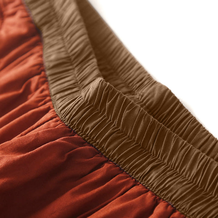 Buddha Stones Women's Winter Plain Elastic Waist Design Thickened Harem Pants With Pockets - image 8