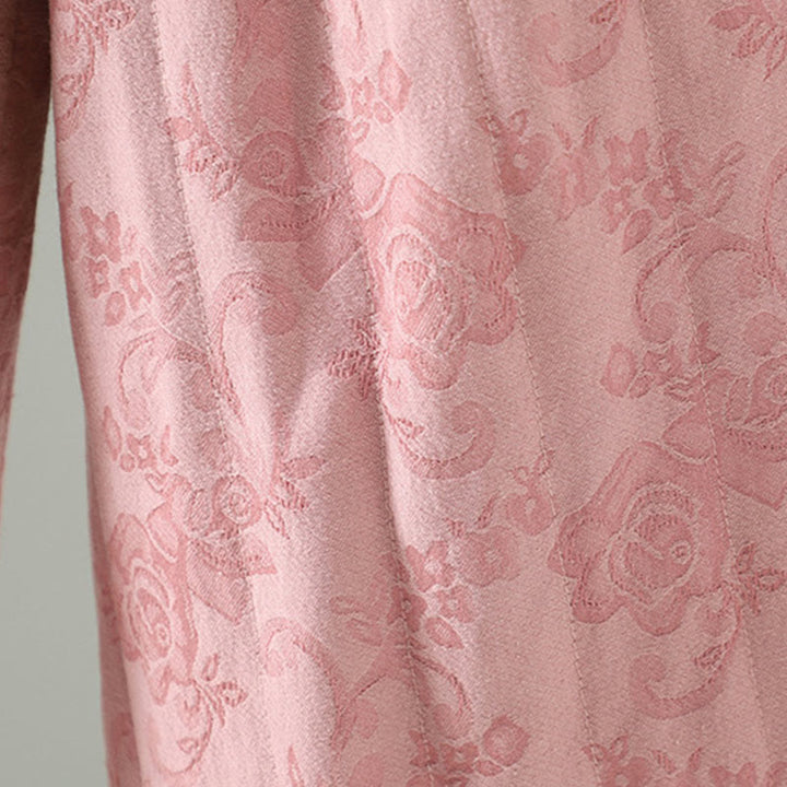 Buddha Stones Jacquard Cotton-padded Women's Wide Leg Thermal Ankle-Length Pants With Pockets - image 8