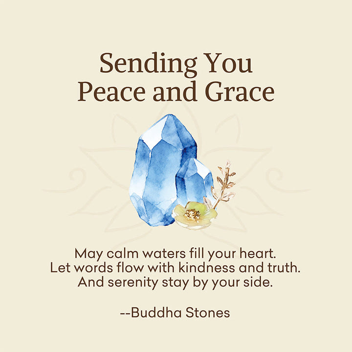 Buddha Stones "Sending You Peace and Grace" Blue Crystal Flower Bracelet Includes Gift Message Card - image 2