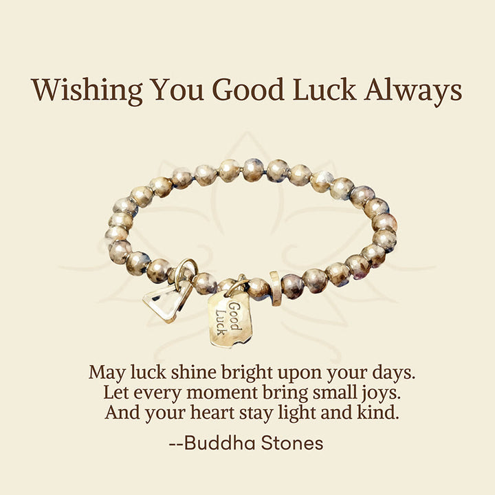 Buddha Stones "Wishing You Good Luck Always" Pure Copper Brass Bracelet Includes Gift Message Card - image 2