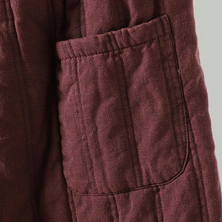 Buddha Stones Daily Plain Drawstring Design Women's Harem Elastic Waist Cotton Pants With Pockets - image 12